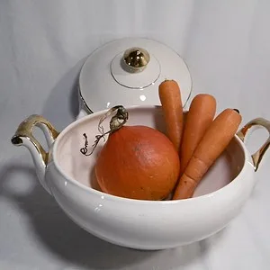 Légumier à filets or
