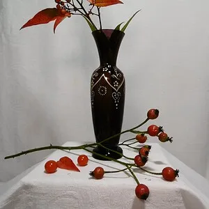 Vase émaillé violet