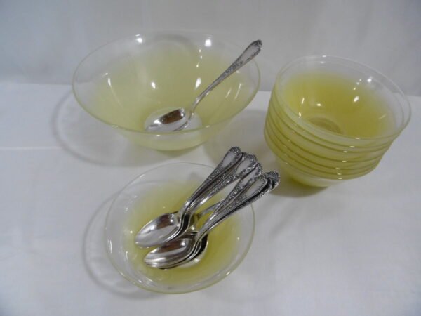 Service à salade de fruits, glace ou crème "Jaune"
