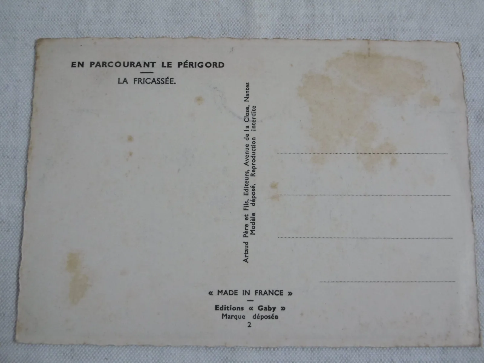 Carte postale "La fricassée" – Image 2