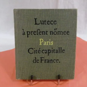Livre "Lutèce à présent nommée Paris"