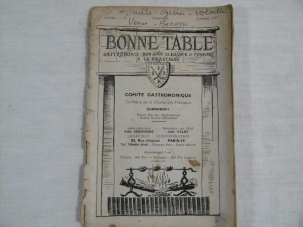 Magazine-revue "Bonne table"
