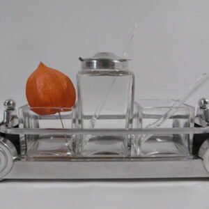 Serviteur plateau miroir à condiments "Art déco"