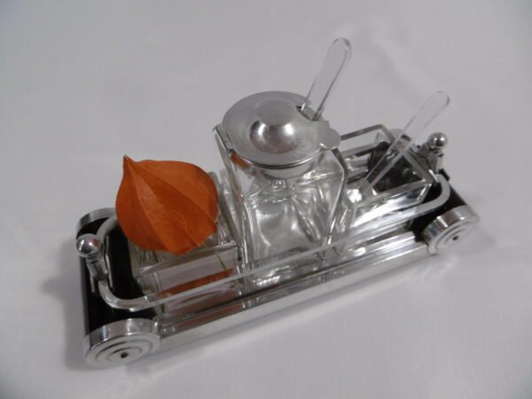 Serviteur plateau miroir à condiments "Art déco" – Image 11