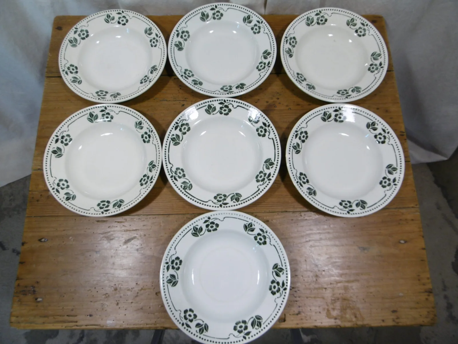 Assiettes creuses "Fleurs vertes" – Image 2