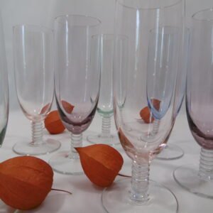 Verres, flûtes à champagne "Anneaux"