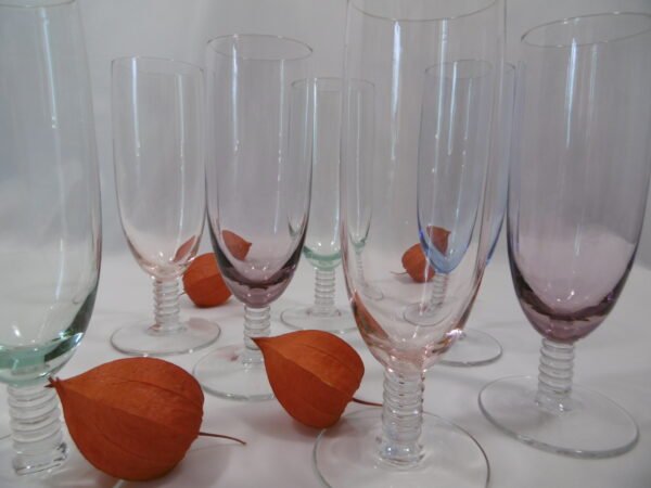 Verres, flûtes à champagne "Anneaux"