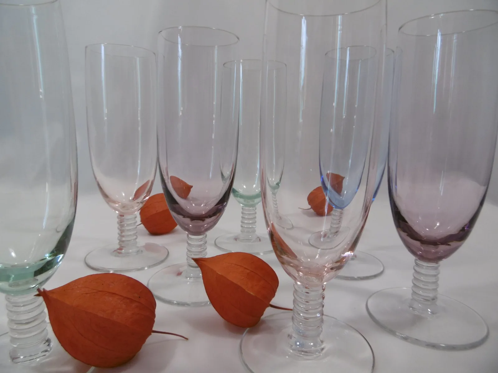 Verres, flûtes à champagne "Anneaux"