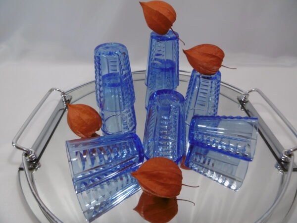 Verres à vodka Art déco en cristal taillé