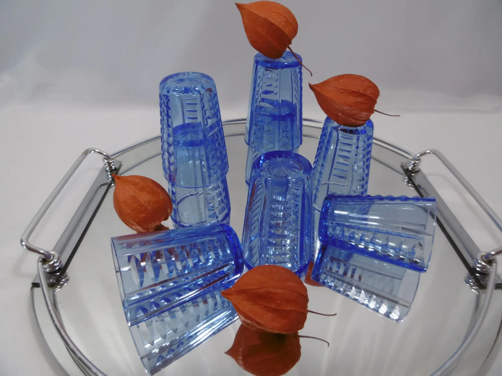 Verres à vodka Art déco en cristal taillé