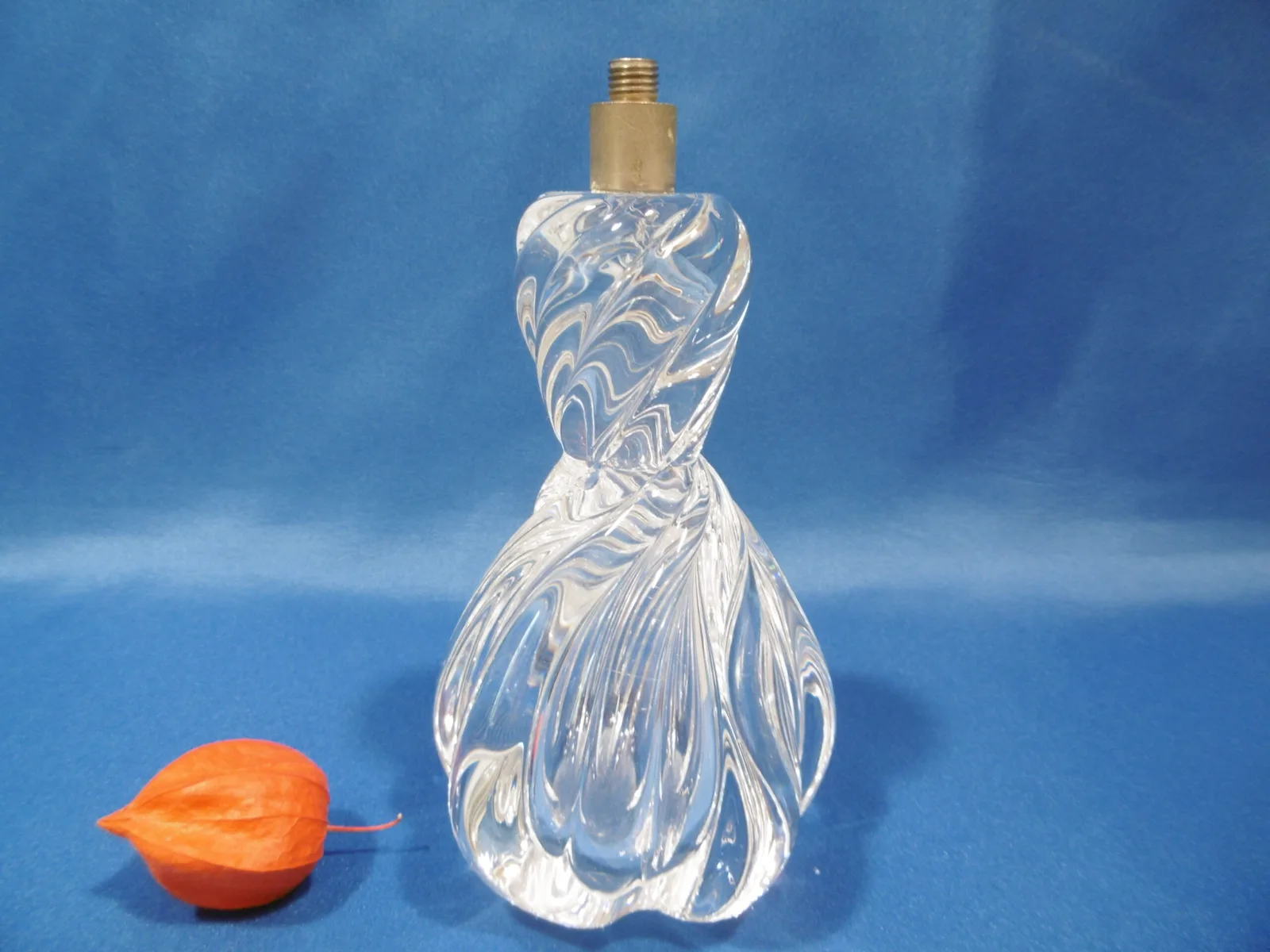 Pied de lampe en cristal "Torsade"