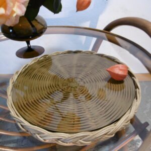 Dessous de plat vintage en rotin