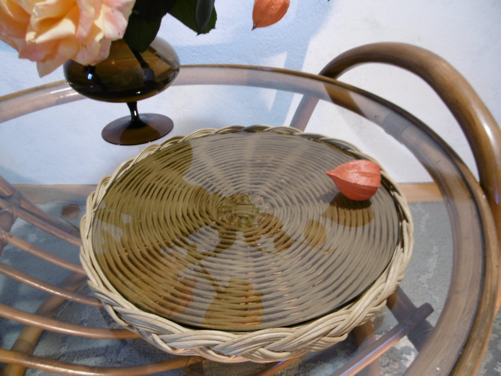 Dessous de plat vintage en rotin
