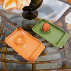 Coquetier vintage "Orange & Kaki"