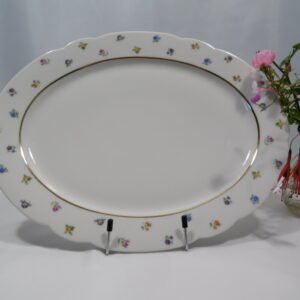 Plat ovale "Fleurettes" Chalais-Nadaud