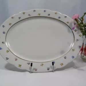 Plat ovale "Fleurettes" Chalais-Nadaud