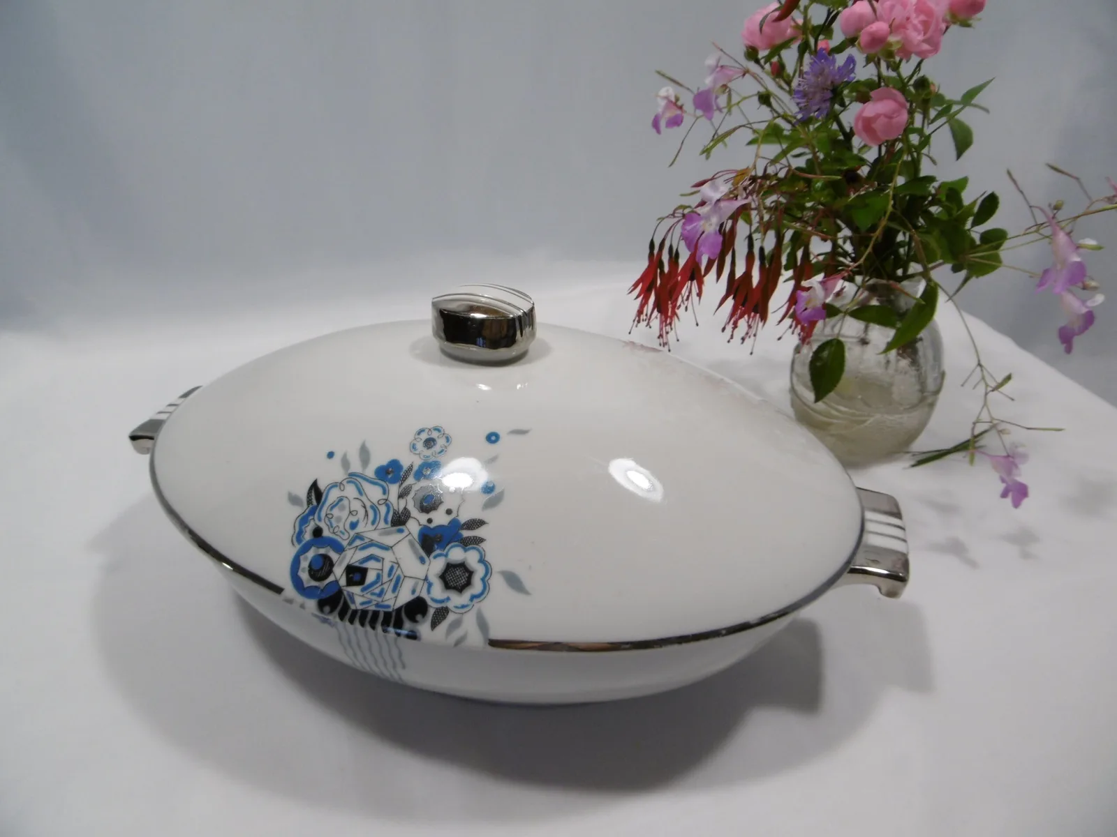 Légumier Art déco "Turquoise"