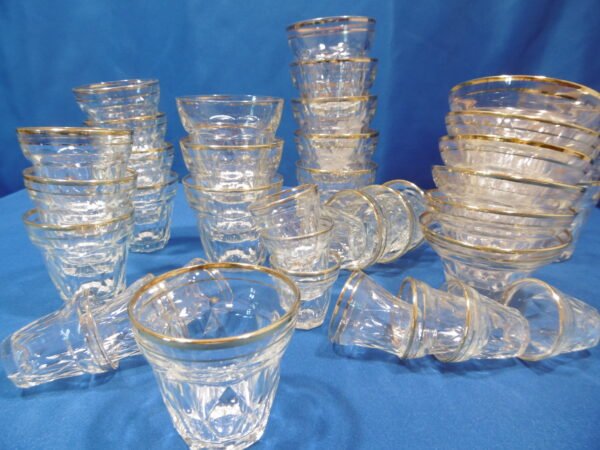 Service de verres et salade de fruits vintage "Losange" BVB