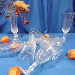 Verres, flûtes à champagne "Damiers"
