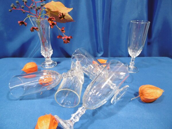 Verres, flûtes à champagne "Damiers"