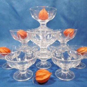 Verres, coupes à champagne, à fruit, à glace
