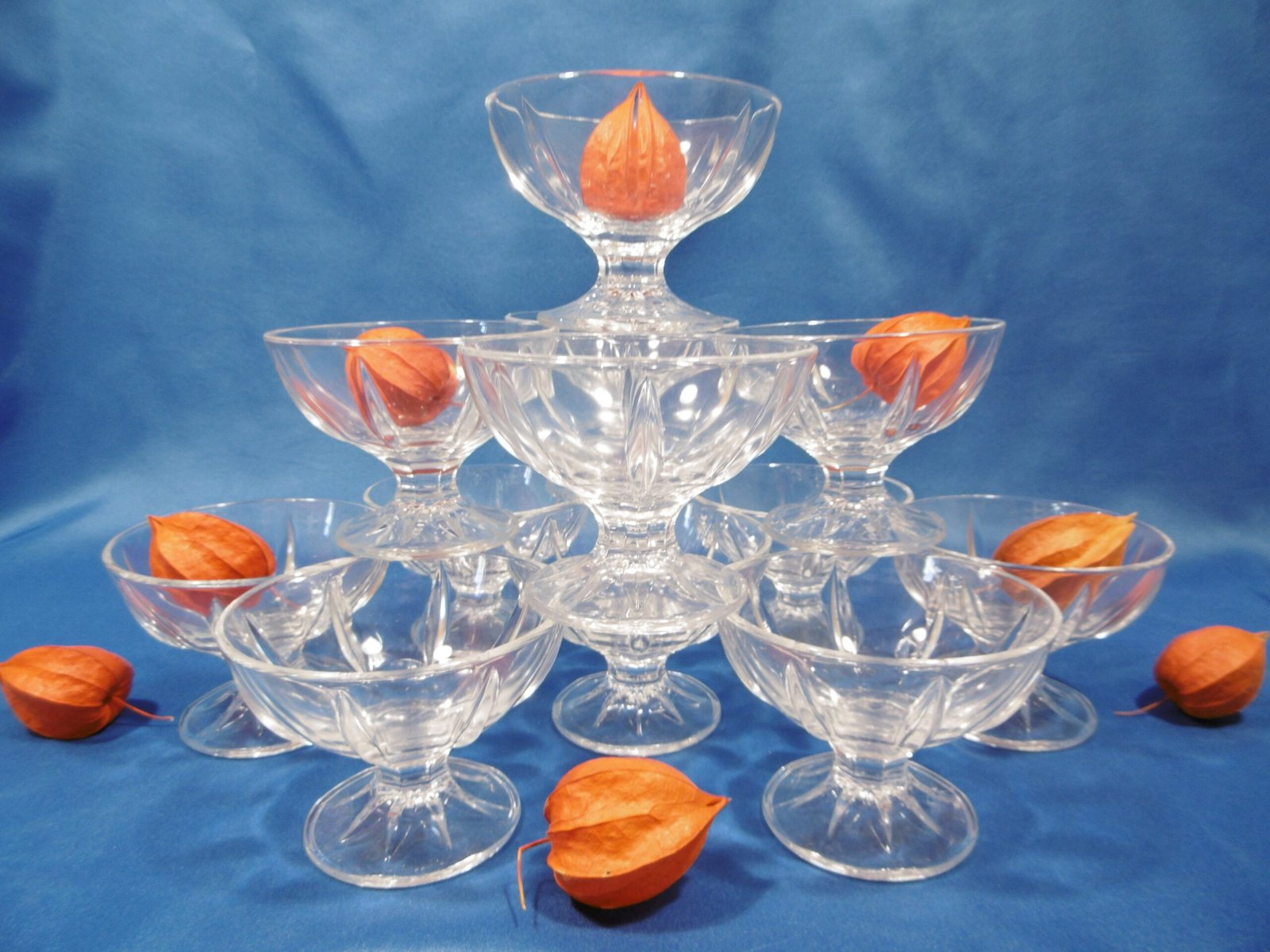 Verres, coupes à champagne, à fruit, à glace