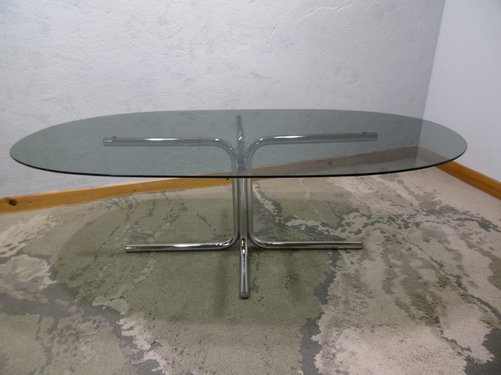 Table basse ovale en verre Space Age – Image 2