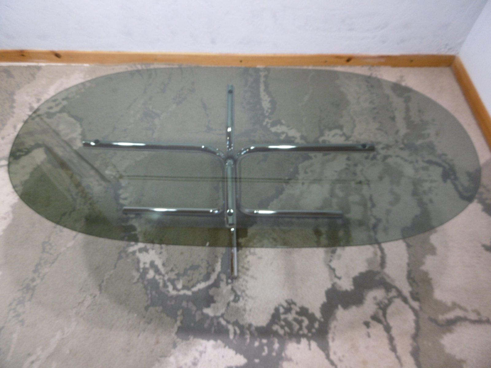 Table basse ovale en verre Space Age – Image 4